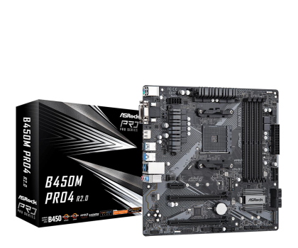 Płyta główna ASROCK Płyta główna B450M PRO4 R2.0 AM4 4DDR4 HDMI uATX B450M Pro4 R2.0